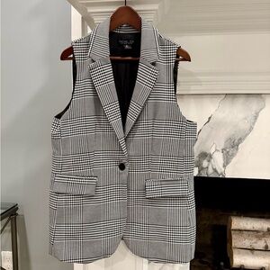 Rachel Zoe Black and White Houndstooth Vest